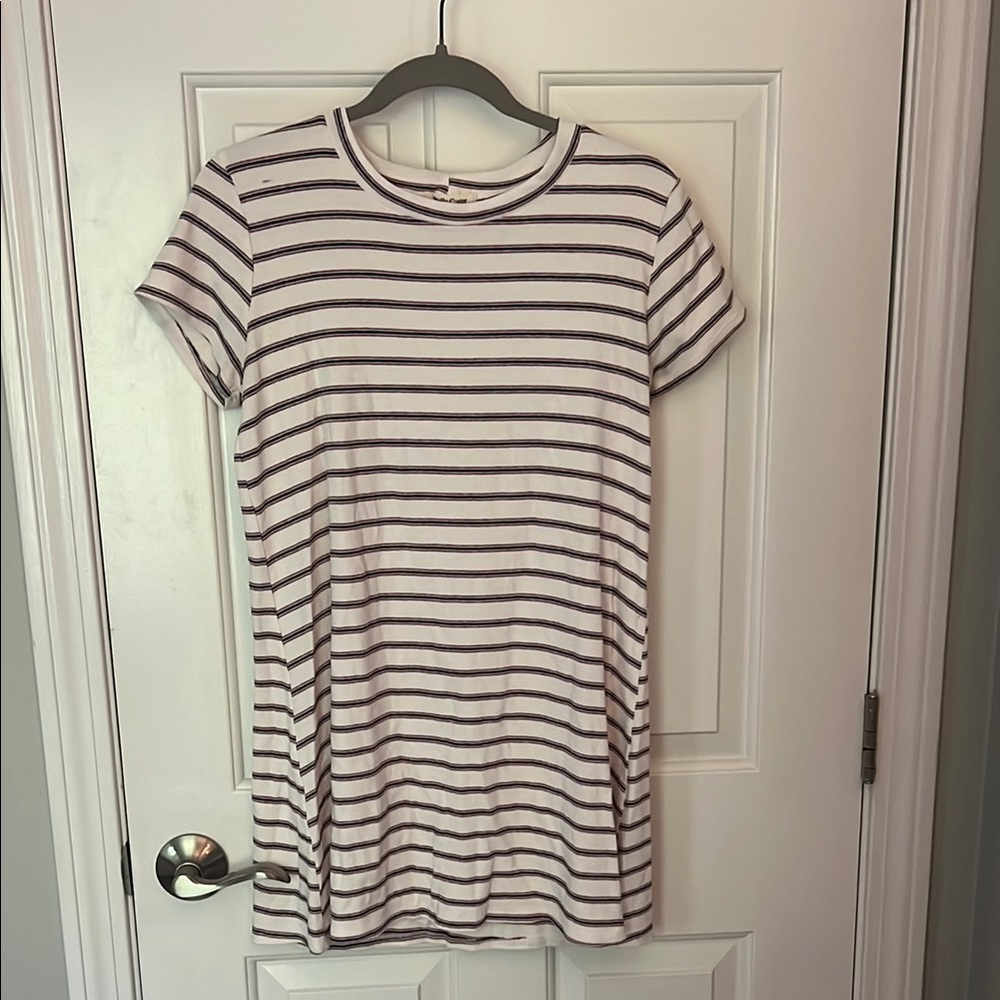 Red, White and Blue Striped T-Shirt Dress